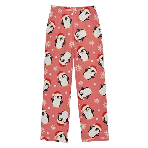 Boys' Pants Penguins Christmas Funny Snowflakes Long Bottoms Jogger Pants Elastic Waist Trousers with Pockets S-XL