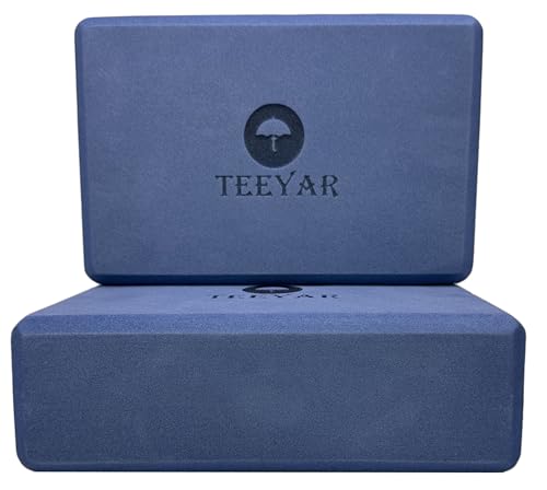 TEEYAR ヨガブロック 2個セット 無臭の高級素材 高密度/硬い 2サイズ 23 x 15 x 7.2cm(230g x2) また 大きい 23 x 15 x 10cm(320g x2) 初心者/上級な ヨガぶろっく (Yoga block set) (厚さ7.2cm/ロイヤルブルー)の商品画像（Amazon）