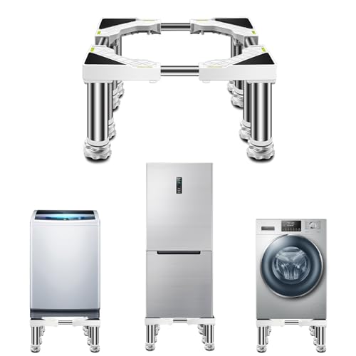 Multifunktionale Waschmaschinen-Untergestell 45-65cm verstellbare ​sockel für Podeste & Rahmen für Waschmaschine, Trockner, Kühlschrank und Gefrierschrank (Schwer)