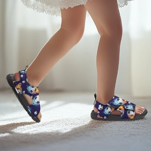 Novelty Balls Kids Summer Slide Sandals Boys Comfort Non Slip Open Toe Adjustable Walking Beach Shower Shoes4