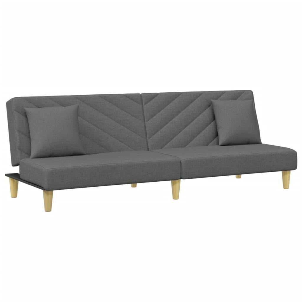 Homgoday Sofá Cama de 2 plazas con Almohadas y Taburete Tela Gris Oscuro, Sillones de Televisión, Sofás de Descanso Relax, Sofas De Salon, Hogar Sofa Muebles，Asientos Tapizados para Salón