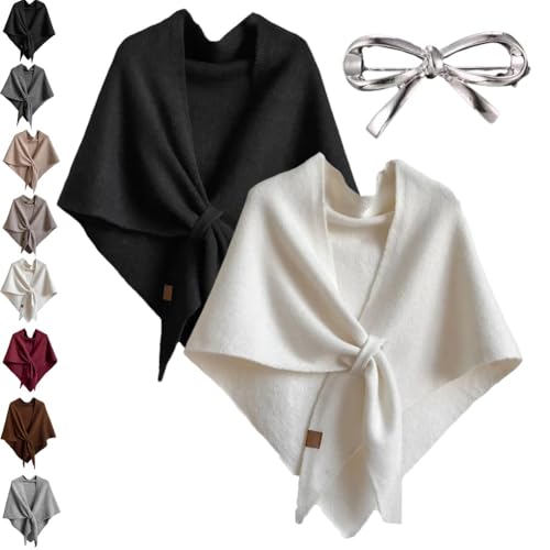 Women’s Solid Color Shawl Winte Triangle Wrap Shawls Casual Open Front Poncho Cape Elegant Soft Lightweight Wedding Travel