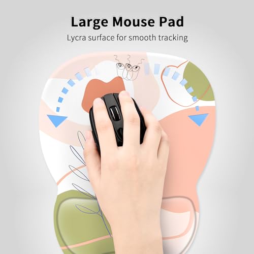 Image of EooCoo Ergonomic Mouse Pad with Wrist Support, Mousepad with Memory Foam Wrist Rest and Non-Slip Base for Computer, Cafe, Home & Office, 9.64 x 8.26 in Office Desk Accessories