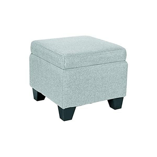 SHTFFW Footstool Storage Box Rest Seat, Footstool Storage Low Stool, Upholstered Chair and Shoe Stool, with Removable Cover (color: A)