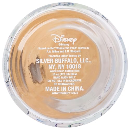 Image of Silver Buffalo Disney Winnie the Pooh, 100 Acre Wood, Glass Tumbler, 16 Ounces (Pack of 12)