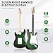 Electric Guitar, 39 Inch Solid Full-size Electric Guitar S-S-S Pickups Starter Kit Includes Amplifier, Bag, Digital Tuner, Strap, String, Cable, Picks，Mini AMP（Green (Green)