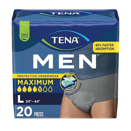 Image of Tena Men Protective Underwear for Men, Maximum Absorbency, Better Fit, Adult Diaper, Large, 20 Count