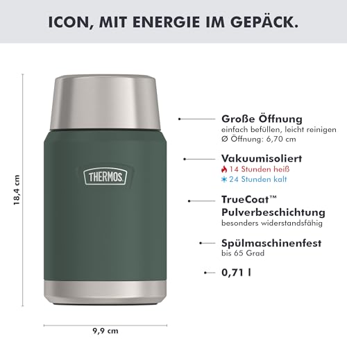 Thermos ICON Thermobehälter für Essen 0,71 l, 14 h heiß, forest mat – Ansicht 3