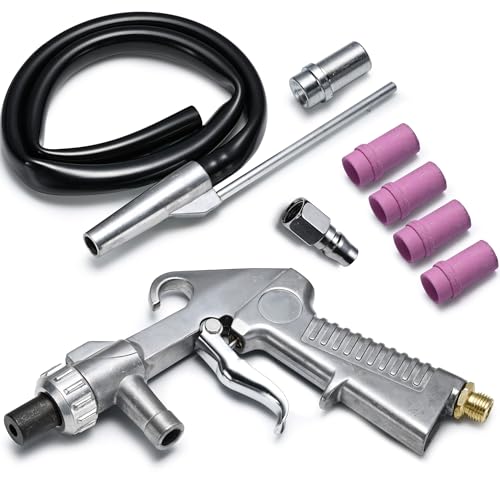 Sand Blaster Gun Kit, Sand Blaster for Air Compressor Rust Remove, Abrasive Sandblasting Gun with Siphon Feed Ceramic Nozzles for Sandblast Cabinets - Thumbnail 2
