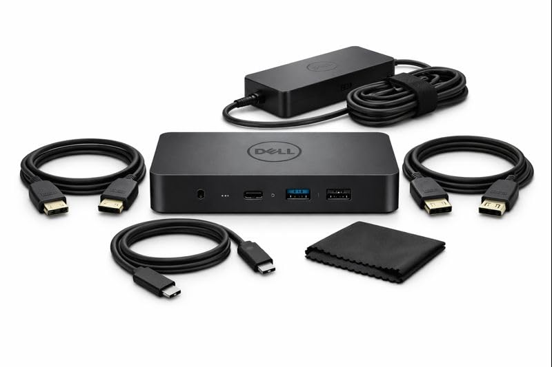 Image of Dell Pro Smart Dock SD25 Bundle - USB C Docking Station with 130W Charging + HDMI Cable, USB C Cable, DisplayPort Cable + Cleaning Cloth, Multi-Display Support, 2.5GbE Ethernet, Black