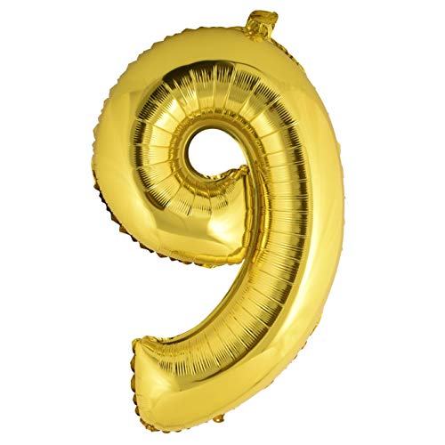 Miss Bakery's Houseu00ae Globo de Aluminio - 81 cm - Dorado - número 9 - cumpleaños
