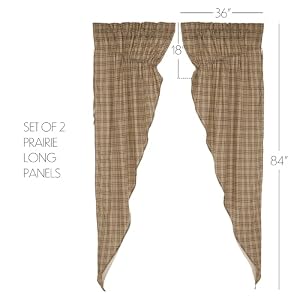 VHC Brands Sawyer Mill Plaid Cotton Farmhouse Bedroom Curtains Rod Pocket Drawstring Ties Prairie Panel Pair 84 Inches Long, Charcoal Black VHC Brands Sawyer Mill Plaid Cotton Farmhouse Bedroom Curtains Rod Pocket Drawstring Ties Prairie Panel Pair 84 Inches Long Charcoal Black