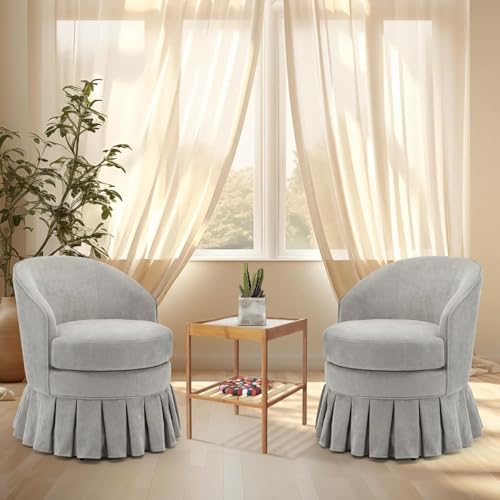 IDEALHOUSE 2pcs Vanity Stools,Upholstered Vanity Chair with Tall Back and Arms, Makeup Chair with Side Pockets & Wood Legs, Comfortable Dressing Bench for Bedroom, Bathroom, Boudoir