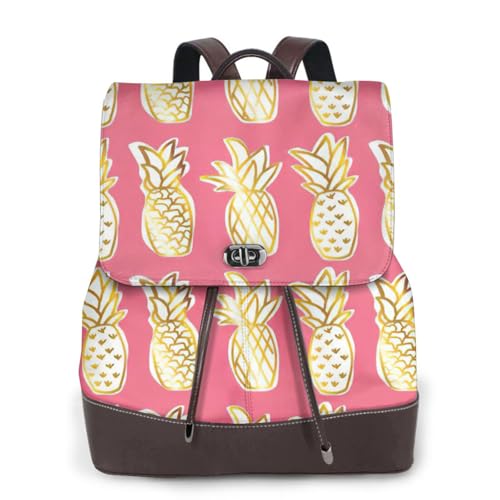 Sac à dos en cuir imprimé ananas femme, la maroquinerie chic et compacte pour les affaires