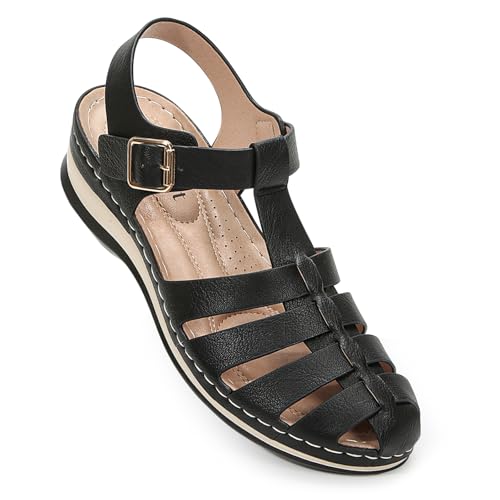 Goldnut Women's Wide Width Wedge Sandals