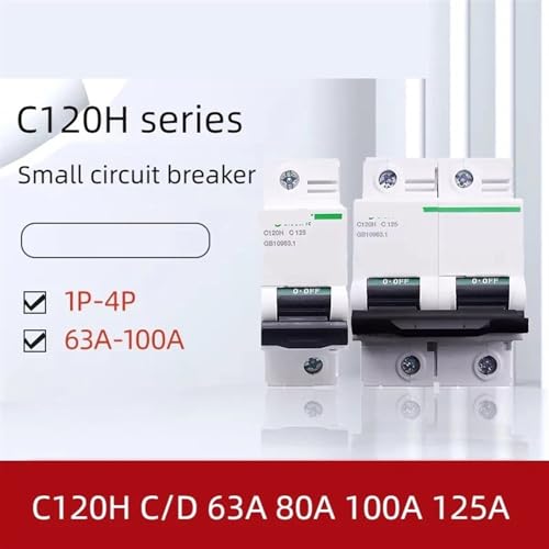 Disjoncteur de type C C120H 4 pôle 125A pour tableau électrique triphasé