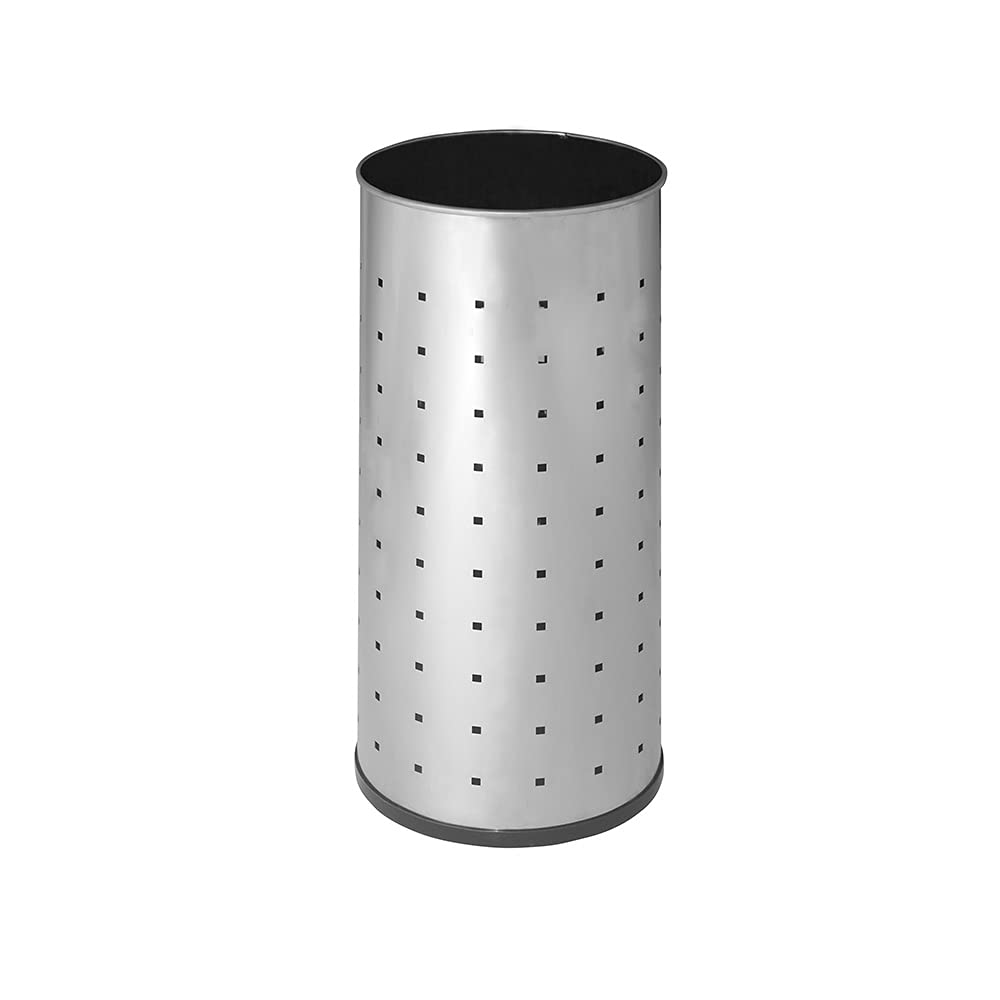 OFITURIA Paragüero Decorativo Acero inoxidable Color Brillo Soporte para Paraguas con Perforados y Recoge Aguas Interior