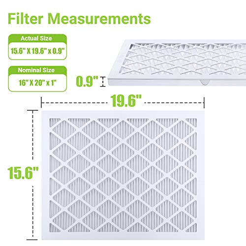 Housmile 16X20X1 Air Filter, 6 Pack, Merv 11, Mpr 1000, Abs White Plastic Frame, Durable And Easy To Replace (Actual Size: 15.6"X19.6"X 0.9") #TOP1