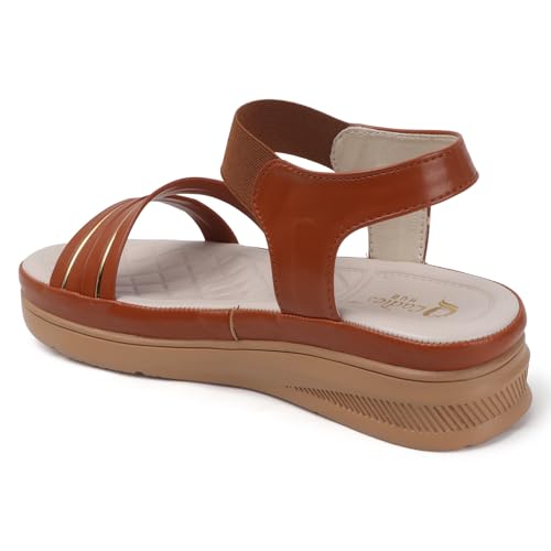 Image of Ladies Hub Stylish Women's Wedge Sandals Platform Heels with Extra Soft Cushioned Footbed, Ankle Strap & Open Toe Style