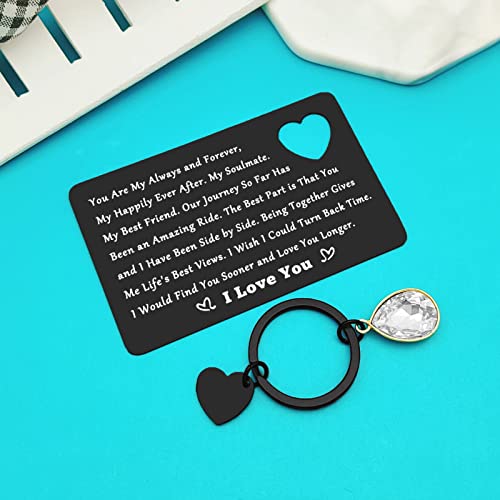 Xiahuyu Engraved Wallet Insert Card for Boyfriend Fiance Husband Christmas Birthday Gifts Valentines Day Gifts for Men Wedding Anniversary Card Gift I Love You Gift for Him4