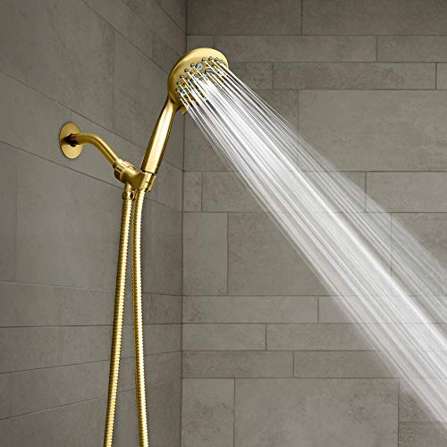 Showermaxx, Elite Series, 6 Spray Settings 5 Inch Hand Held Shower Head, Extra Long Stainless Steel Hose, Maxx-Imize Your Shower With Showerhead In Polished Brass/Gold Finish… #TOP4