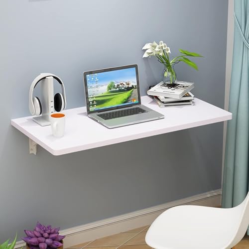 Table pliante murale blanche 50x30 cm en bois pour petit bureau à domicile