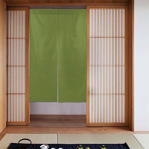 YUGTAEE Cortinas de tela empalmadas de color verde oscuro, de 86 x 142 cm, separadores de habitación para colgar entre habitaciones y puertas