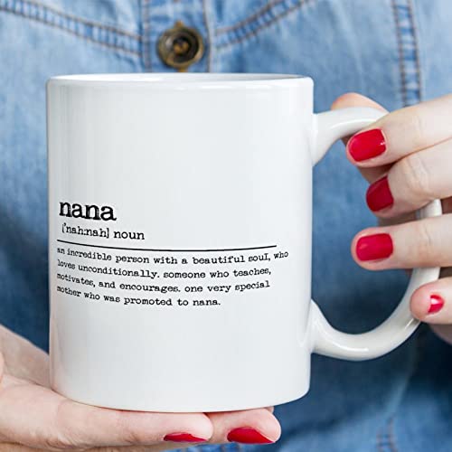 Nana Definition Typografie Kaffeetassen Nana Definition Kaffeetasse Inspirierende Tasse 325 ml Nana Kaffeetassen Keramik Geschenke für Mama Frau Freund Schwester Ihre Kollege Kollegen