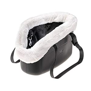 Ferplast Hundetragetasche für kleine Hunde und Katzen with-ME, Transporttasche für Haustiere, Hundetasche, verstellbare Trageriemen, Sicherheitsgurt inklusive, 21, 5 x 43, 5 x h 27 cm Schwarz