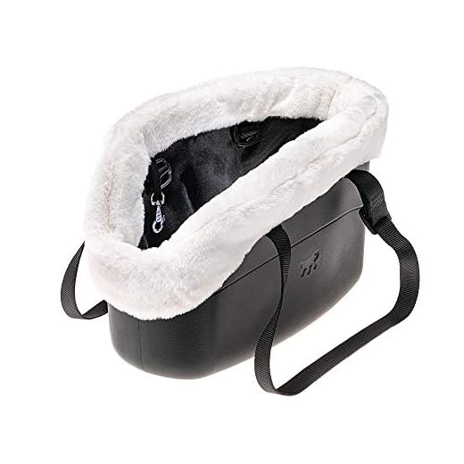 Ferplast Bolso para Perros with-ME Winter, EVA, Suave plástico de Goma con Revestimiento de ecopiel, Asas Regulables, Correa de Seguridad incluida, 21,5 x 43,5 x h 27 cm Negro