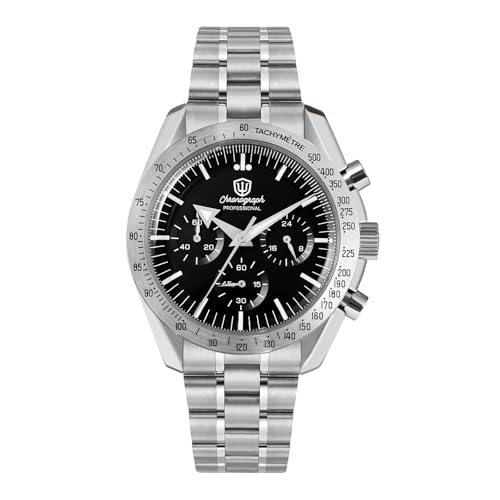 Image of watchdives WD1863 Men Chronograph Watch Japan VK63 Quartz Sports Watches 40mm Bubble Sapphire Crystal Wristwatch 100M Dive Watch