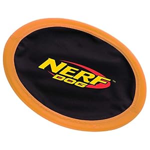 Nerf Dog Zone Flyer Dog Toy, Flying Disc, Lightweight, Durable and Water Resistant, Great for Beach and Pool, 10.5 inch diameter, for Medium/Large Breeds, Single Unit, Orange/Black Nerf Dog Zone Flyer Dog Toy, Flying Disc, Lightweight, Durable and Water Resistant, Great for Beach and Pool, 10.5 inch diameter, for Medium/Large Breeds, Single Unit, Orange/Black