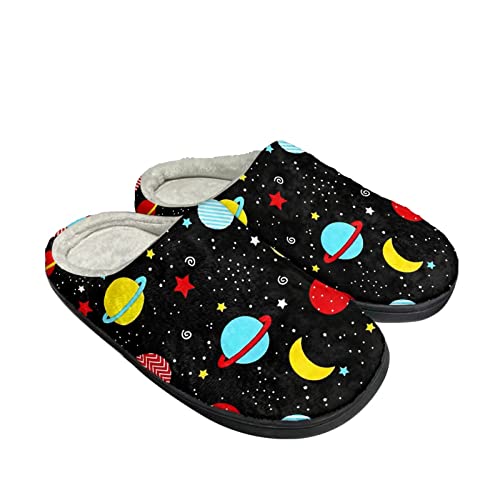 Pantoufles d'intérieur flanelle chaudes pour homme et femme à motif géométrique ethnique
