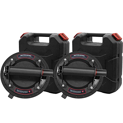 Pachletool 8" Glass Suction Cups To Lift Large Glass Heavy Duty Hand-Held Lifter, Vacuum Suction Cups With Handle For Glass Lifting & Window Replacement, 180 Lbs Load Capacity Free Case- 2 Pcck #TOP5