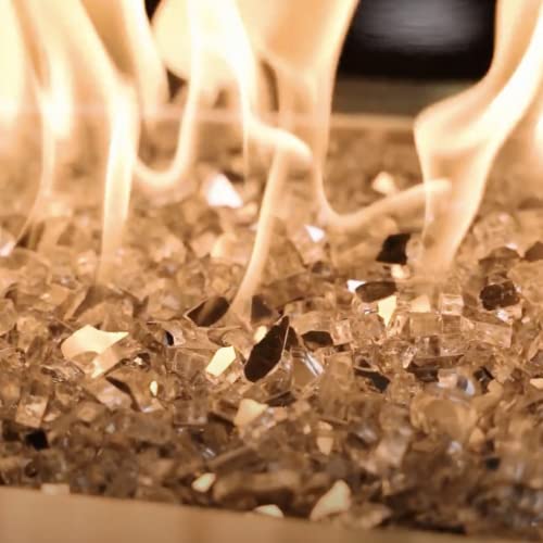 High Luster, 1/4" Reflective Tempered Fire Glass In Diamond Starlight, 10 Pound Jar, By Celestial Fire Glass #TOP2