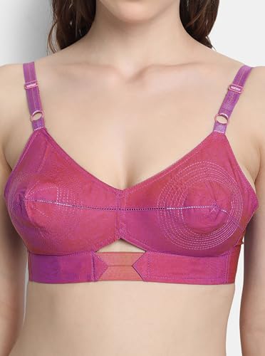 Image of VSTAR Queen U Black CLR Soft Cotton Bra for Women | Wirefree, Single Layered Seamed Cups | Adjustable Straps | Comfy Non Padded Bra 32 | Cool Grey