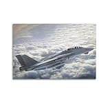 Poster de chasse militaire F 14 Tomcat Avion de chasse et avion de chasse   Poster décoratif sur toile moderne pour chambre à coucher (30 x 45 cm)