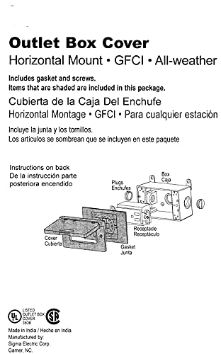 Sigma Engineered Solutions, White Weatherproof 14249Wh 1-Gang Horizontal Gfci Cover #TOP1