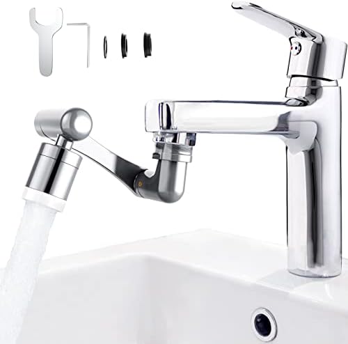 1440° Swivel Multifunctional Robotic Arm Faucet Extender, Large-Angle Rotating Splash Filter Faucet Aerator for Kitchen and Bathroom Sink, Kitchen Extension Faucet, 2 Water Outlet Modes