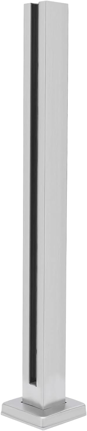 Glass Railing Post for Stairs,304 Stainless Steel Heavy-Duty Glass Railing,Clamp Bracket, 220 lbs Load, Modern Safety Railing for Deck Balusters, Balcony, Patio, Stairs,Silver,35.8 Inch