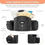 HKAI Baby Carrier Hip Seat, Mom’s Choice Award Winner, Advanced Large Capacity Pocket with Adjustable Waistband, Shock Absorption Hip Seat Surface for Newborns & Toddlers, (Black) - Image 2