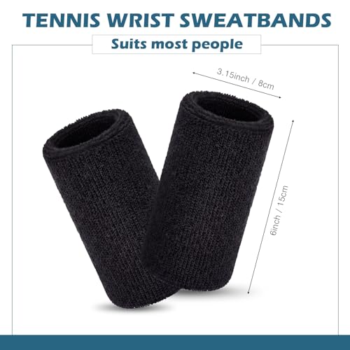 Image of WILLBOND 6 Inch Wrist Sweat Bands for Men Women Tennis Elastic Athletic Long Sweatband Wrist Absorbent for Basketball Tennis Running Outdoor Activity