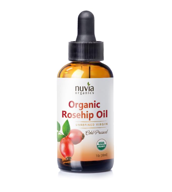 Nuvia OrganicsRosehip Oil - USDA Certified Organic, Unrefined (Virgin) Cold Pressed; 1oz