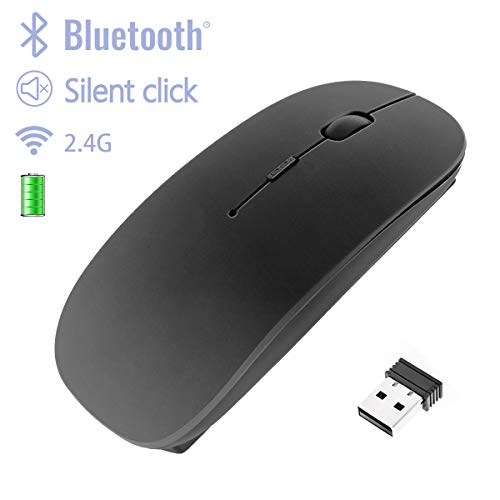 Gaoyong Maus Kabellos,Bluetooth Maus,Funkmaus für Laptop,USB Maus Kabellos,Silent Mouse,Schwarz