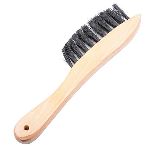 MUZOCT 9 Inch 100% Soild Wooden Handle Billiard Pool Table and Rail Brush Set for Cleaning Billiards Table (Wood)