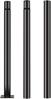 Jandei - Poteau pour lampadaire de 3 mètres par tranches de 1 m - Acier galvanisé noir avec base d'ancrage - Résistant aux intempéries - Idéal pour jardins, rues et parcs - Vis incluses