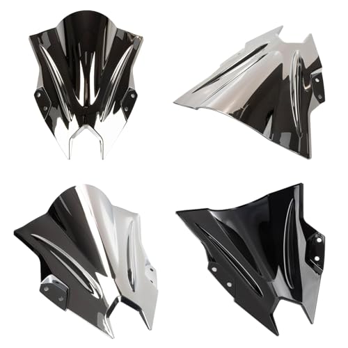 Image of Windshield for NINJA500 SE 2024 2025 2026, PSLER Windscreen Double Bubble Wind Deflector Protector Fairing for NINJA500 SE Ninja 500 2024 2025 2026 (Silver)