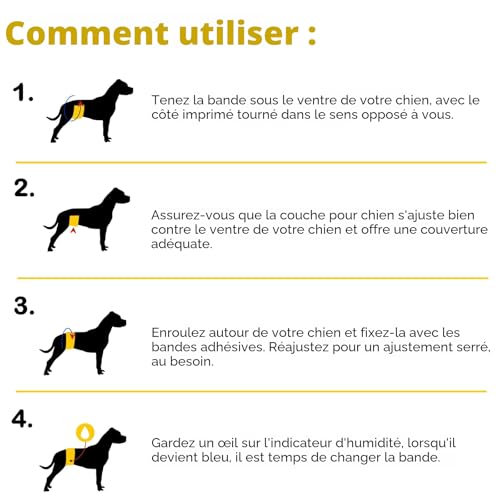Couches jetables pour chien mâle femelle avec indicateur humidité DONO S - 11