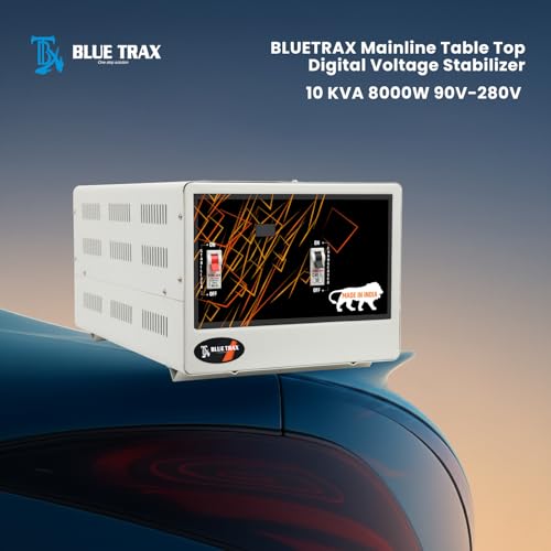 Image of BLUETRAX 10 KVA ML 8000W 90V-280V Mainline Table Top Digital Voltage Stabilizer for Home Multipurpose Use 10-KVA Heavy-Duty 8000W with 10 Years Warranty