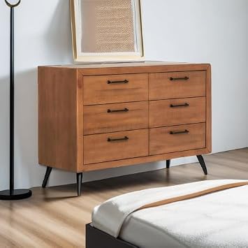 Evolur Stilnovo Mid Century Dresser, in Sugar Cane